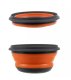 Folding Silicone Bowls with Lids, 3 Pieces, Grey-Orange