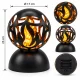 LED globe grave lantern with flame effect, 25 cm, black