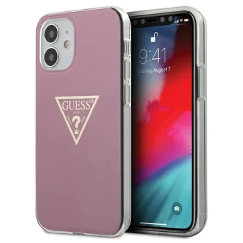 Guess iPhone 12 mini Case Metallic Collection, Pink