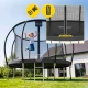 4FIZJO PRO Garden Trampoline 366 cm 12FT with Net and Ladder, Black