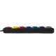 Maclean MCE509 B Power Strip, 6 Outlets, with Switch, 1.5m, Black