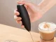Electric Milk Frother with Stand, Black