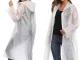 Pocket Raincoat / Poncho with Hood, White