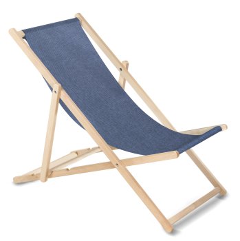 Greenblue GB183M Melange Classic Beech Wood Deck Chair, Light Blue