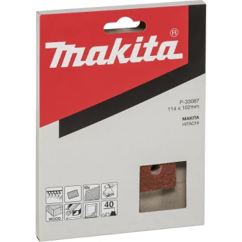 Makita Hook and Loop Sandpaper 102x114 mm Grit 40, 10 Pcs P-33087