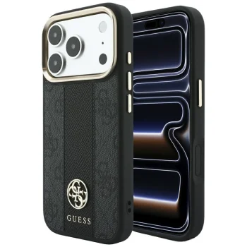 Guess 4G Stripe Round and Classic Logos MagSafe Case for iPhone 17 Pro / 18 Pro - Black