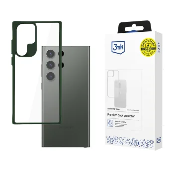 3Mk Protection Satin Armor Case+ for Samsung Galaxy S24 Ultra, Green/Transparent