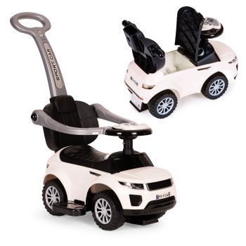 3-in-1 Ride-On Push Car Walker Toddler Toy Super Car, white