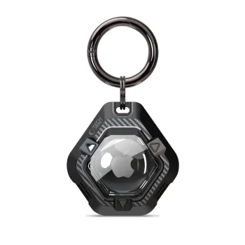 Tech-Protect Defense Case for Apple AirTag 1/2 with Carabiner, Black