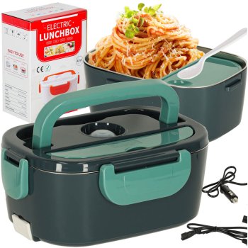Electric lunch box with heating function 1.5 L gray-green