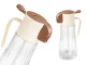 2-in-1 Glass Olive Oil Sprayer and Dispenser 380ml, Beige