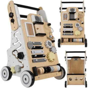 Kruzzel 00024761 Wooden Push Walker with Activity Board