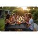 Plonos Folding Catering Garden Table, 180 cm, Black