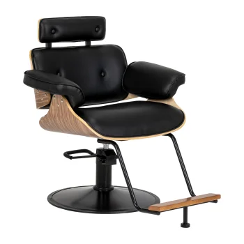Hairdressing Chair Gabbiano Florencja Black / Walnut