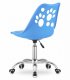 PRINT Swivel Office Chair Adjustable Eco-Leather with Chrome Base, Blue