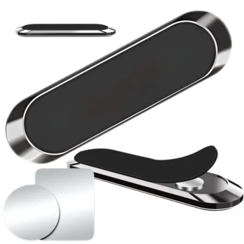 Magnetic Car Phone Holder, Self-Adhesive, Black
