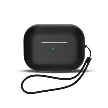 Dėklas AirPods 1 / AirPods 2 su riešo dirželiu, juodas