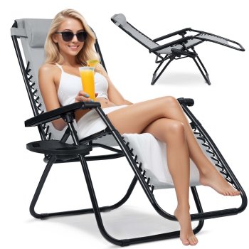 Sofotel ChillWell Folding Garden Lounger, Gray