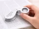 Jewelers Loupe 40x Magnification Folding Pocket Magnifier 25mm 9 LED, White Silver