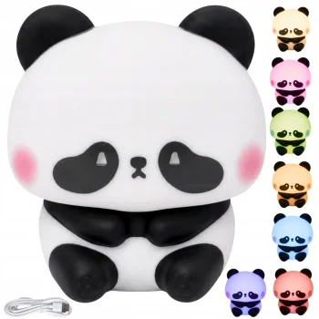 Silicone Night Light for Kids Panda LED RGB, Touch Control, Rechargeable