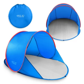 4FIZJO Pop-Up Self-Assembling Beach Tent Blue Red