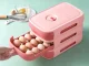 Egg Storage Container for Fridge, Drawer Organizer, 18 Eggs, Pink