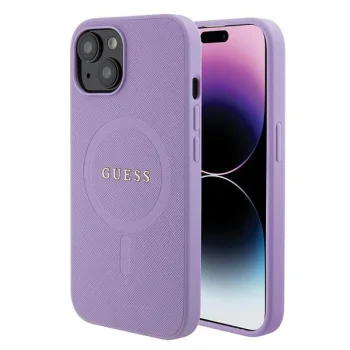 Guess iPhone 15 Case Saffiano MagSafe, Purple