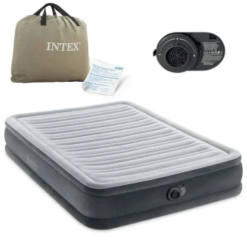 Intex 67768 Double Air Mattress with Built-in Electric Pump, 191x137x33 cm