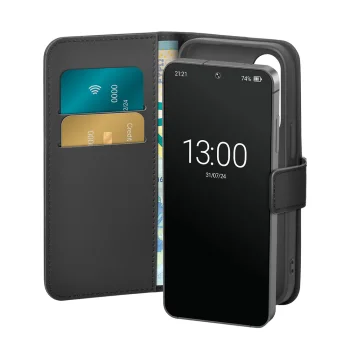Puro Samsung Galaxy S25+ Booklet Case with Wallet, Black