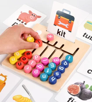 Bakalu Wooden Educational Letter and Word Learning Board KZ0997