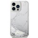 Guess iPhone 14 Pro Max Case Liquid Glitter Marble, White