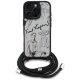 Karl Lagerfeld Crossbody Grained Pattern & Logo Phone Case Cover iPhone 16 Pro Max - Gray