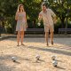 Bocce Ball Set with 6 Steel Boules Petanque Balls and Carrying Case for Backyard Fun