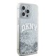 DKNY iPhone 15 Pro Case Liquid Glitters Arch Logo, White
