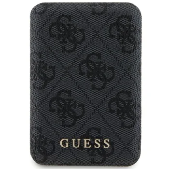 Guess 4G Leather Metal Logo MagSafe Power Bank 5000mAh 15W, Black