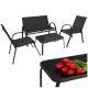Balcony Furniture Set 4-Piece Gardlov Patio Sofa and Chairs, Black