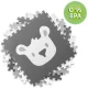 Kids Puzzle Foam Mat 180x180cm, grey animals