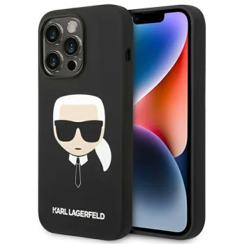 Karl Lagerfeld Silicone Karl's Head Case for iPhone 14 Pro Max, Black