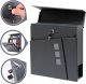 Modern Wall Mounted Mailbox with Newspaper Holder, Anthracite