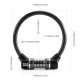 Rockbros 32120007001 Bicycle Code Lock with Steel Cable, Black
