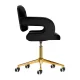4Rico QS-OF213G Velvet Swivel Chair for Beauty Salons, black