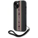 Karl Lagerfeld Saffiano Athleisure Stripes Cord Case for iPhone 15, Red