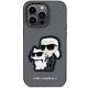 Apple iPhone 14 Pro 6.1\" Karl Lagerfeld Saffiano Karl&Choupette Case Cover (KLHCP14LSANKCPG), Silver
