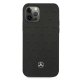 Mercedes iPhone 12 Pro Max Case Leather Stars Pattern, Black