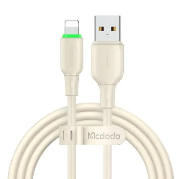 Mcdodo CA-4740 USB to Lightning Cable with LED, 1.2m, Beige