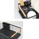Dish Drying Rack with Drainboard Tray and Wooden Handles, Black