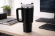 1.2L Insulated Tumbler with Handle and Straw Stainless Steel, Black