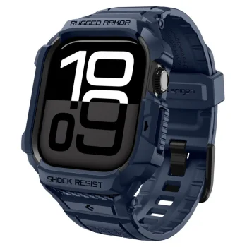 Spigen Rugged Armor Pro dirželis su apsauginiu dėklu Apple Watch 42 mm, tamsiai mėlynas