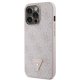 Guess iPhone 13 Pro Case PU Leather Metal Logo Strass Crossbody, Pink