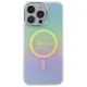 Guess IML Iridescent MagSafe dėklas telefonui iPhone 15 Pro, turkio
